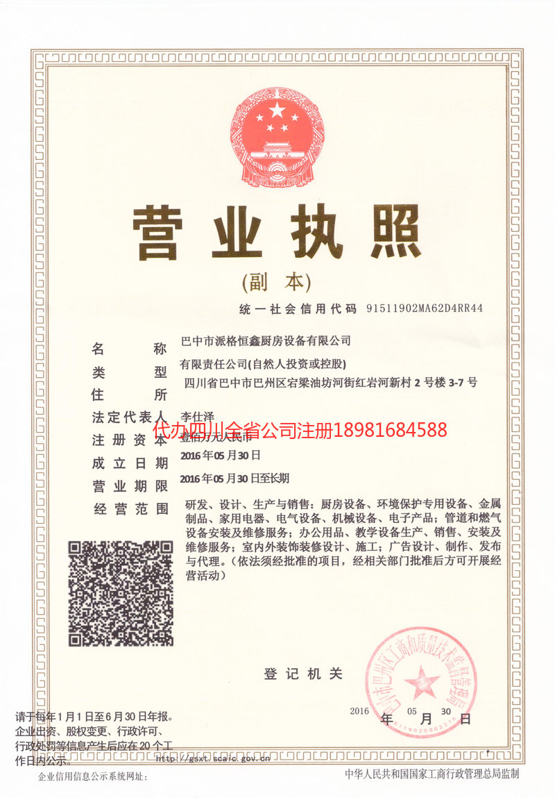 通化通化派格恒鑫厨房设备有限公司